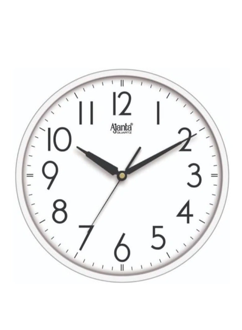 Quartz Step Movement 12 Inches Wall Clock for Home and Offices (White)