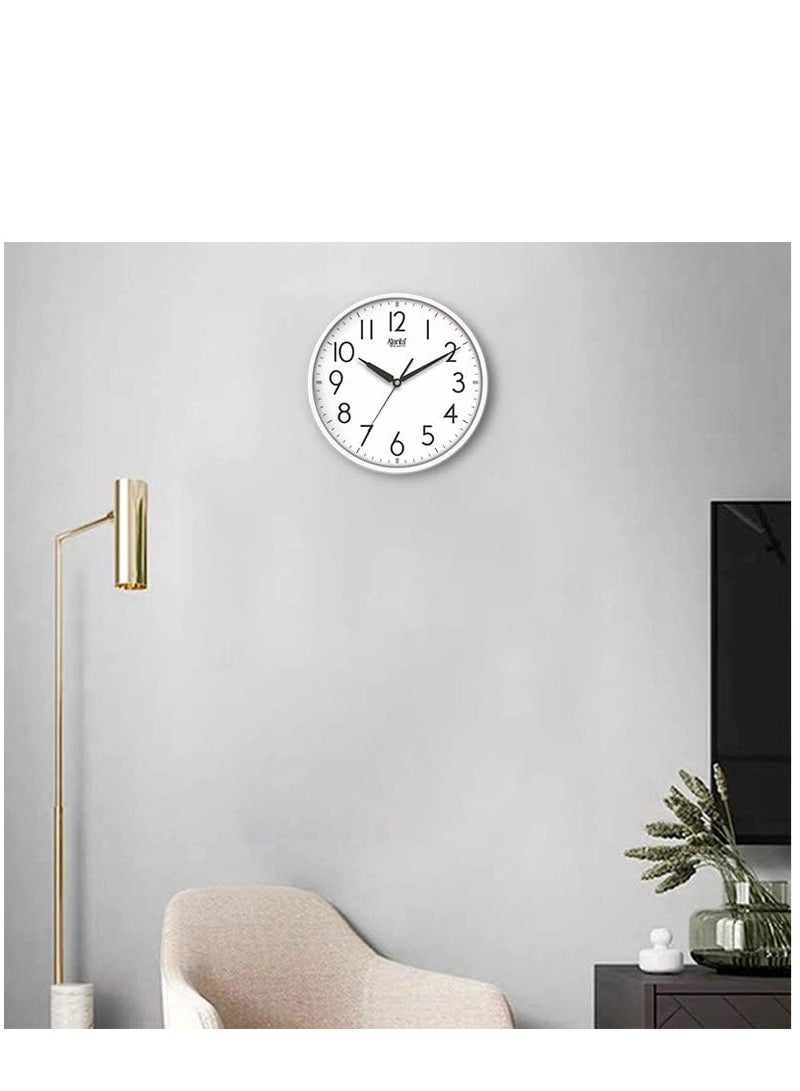 Quartz Step Movement 12 Inches Wall Clock for Home and Offices (White)