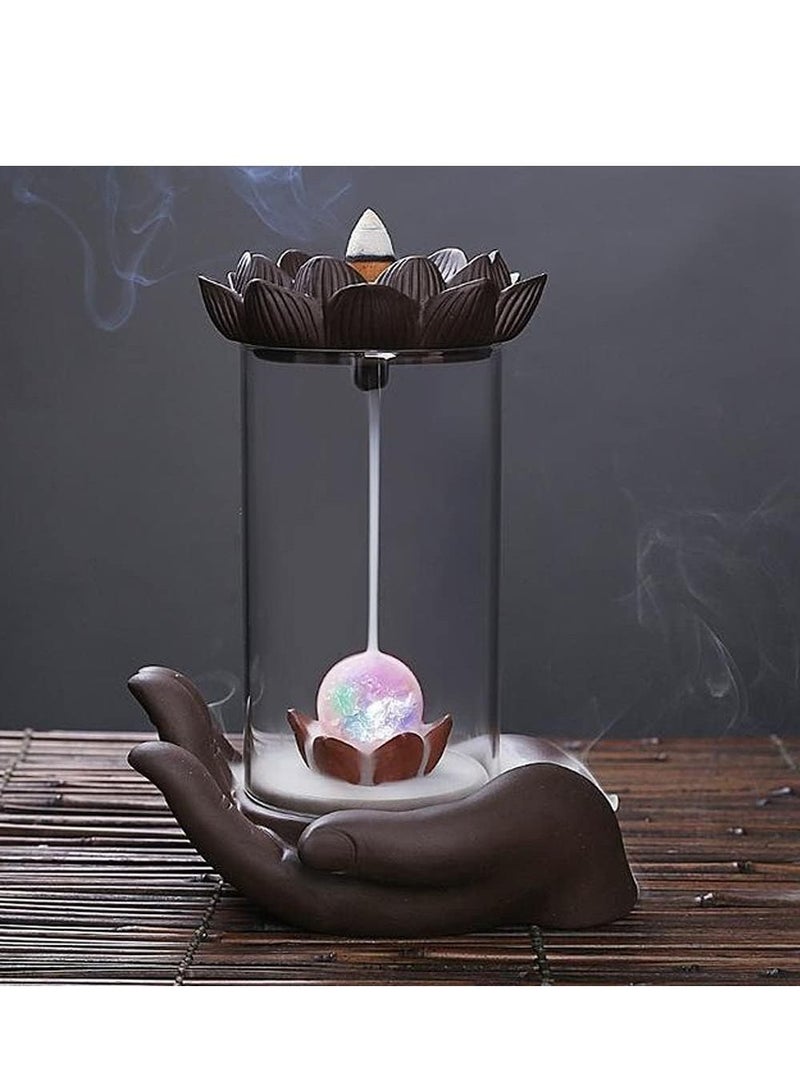 Handicraft Windproof Backflow Lotus Incense Burner Ball Home Office Tea House Decorate Ceramic Incense Fountain