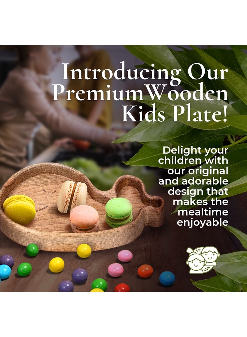 Dolphin Kid's Plate - Natural - Durable Beech - Baby Feeding Supplies - Fun for Meals and Perfect Gift
