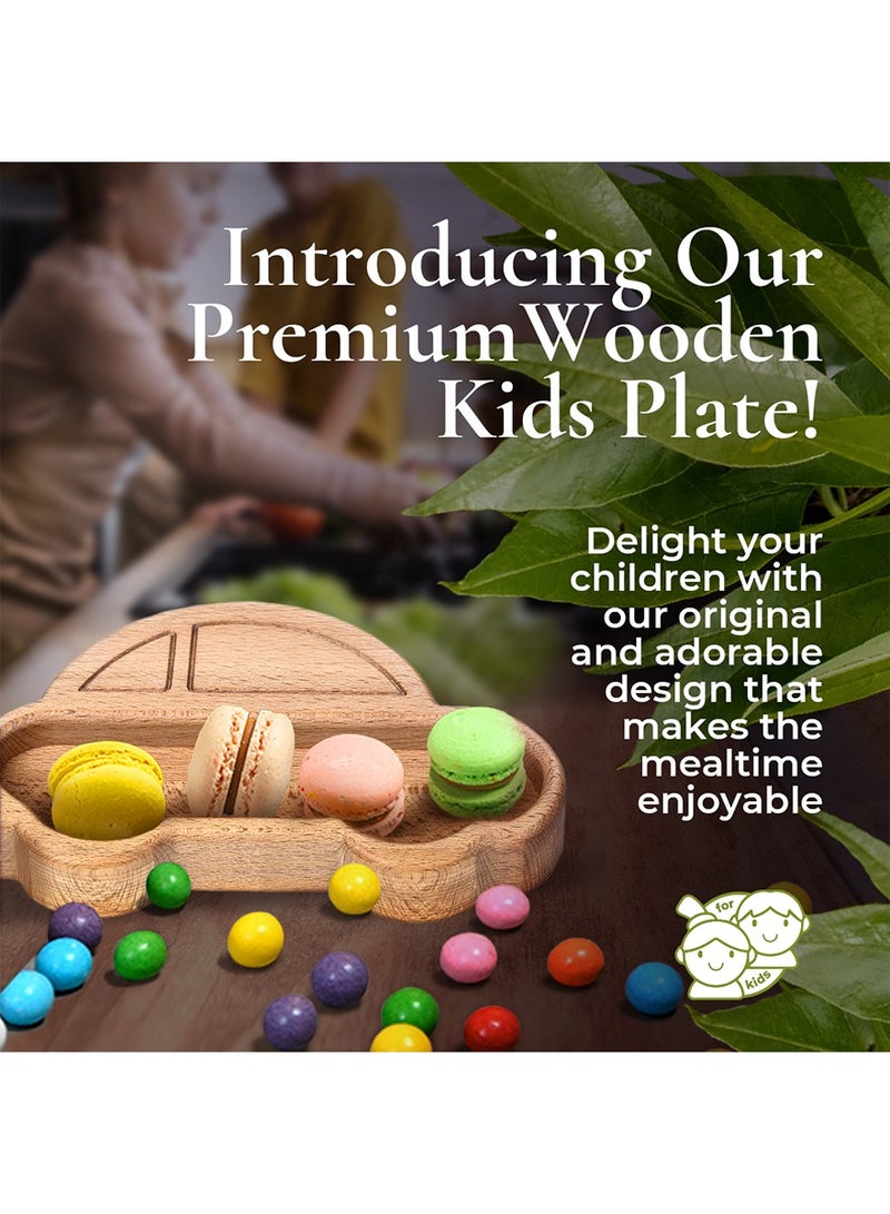 Durable Wooden Baby Plate - Beech Wood