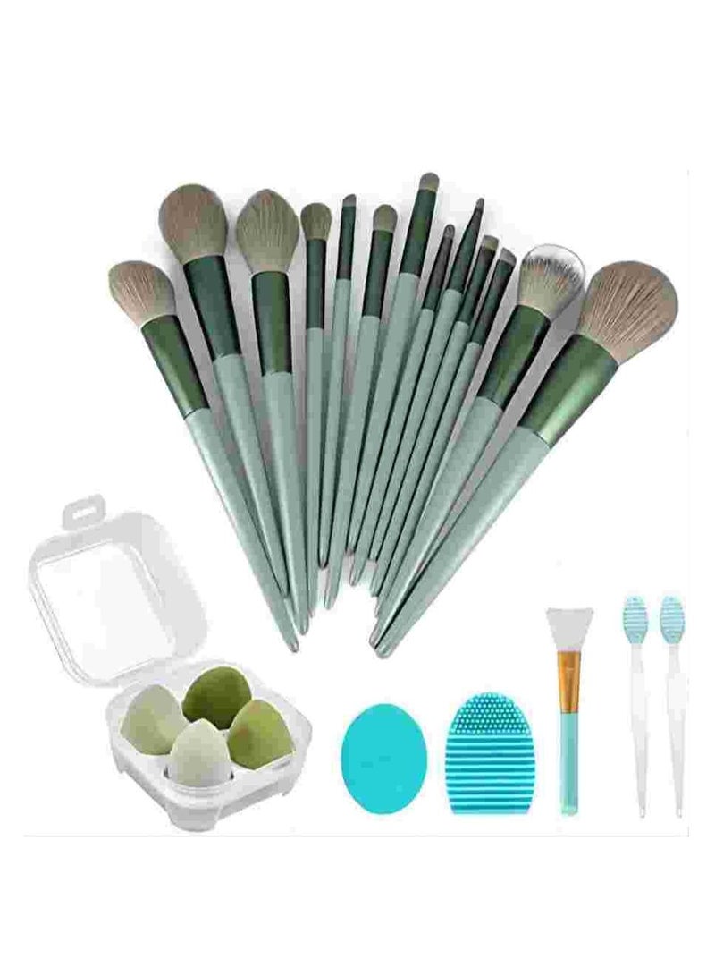 COOLBABY Makeup Brush 22 Makeup Sets, Foundation Brush Eyeshadow Brush Makeup Brush Set (Green,22 Sets)