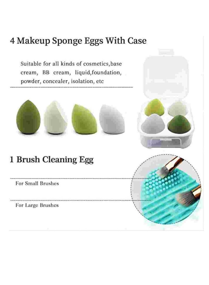 COOLBABY Makeup Brush 22 Makeup Sets, Foundation Brush Eyeshadow Brush Makeup Brush Set (Green,22 Sets)