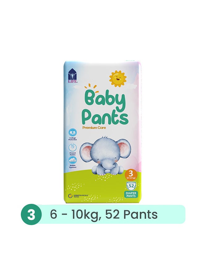 Baby Diaper Pants Size 3, Medium, 6-10Kg,  52 Counts