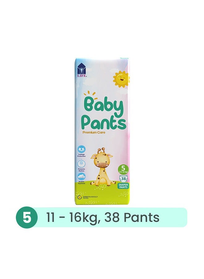 Baby Diaper Pants Size 5, Extra Large, 11-16Kg,  38 Counts