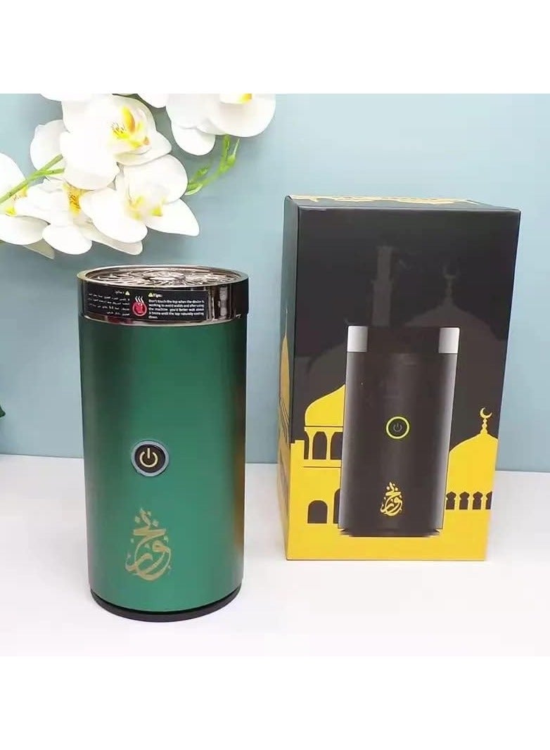 VIO Electric Incense Burner, Car Electric Incense Burner, Portable USB Rechargeable Smart Electronic Incense Burner, Arabian bakhoor Burner for Home Use (GREEN)