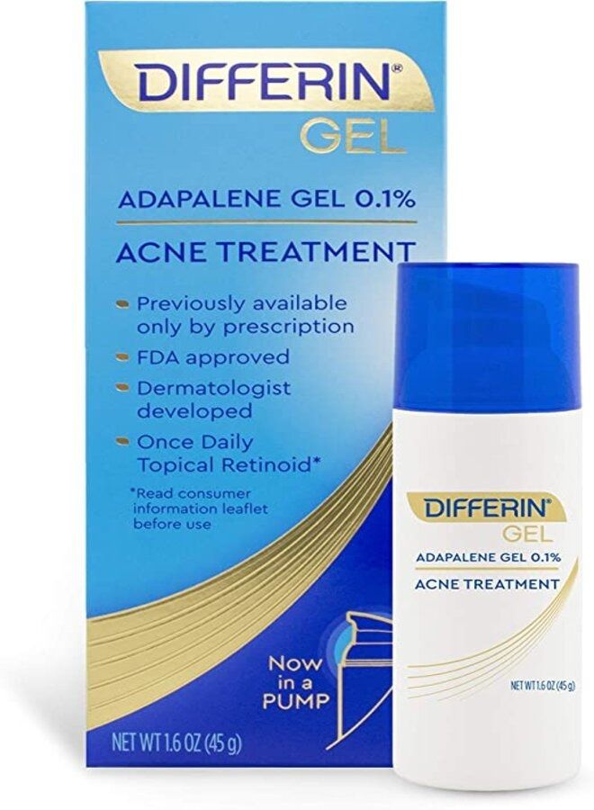 Acne Treatment Differin Gel, 90 Day Supply, Retinoid Treatment for Face with 0.1% Adapalene, Gentle Skin Care for Acne Prone Sensitive Skin, 45g Pump