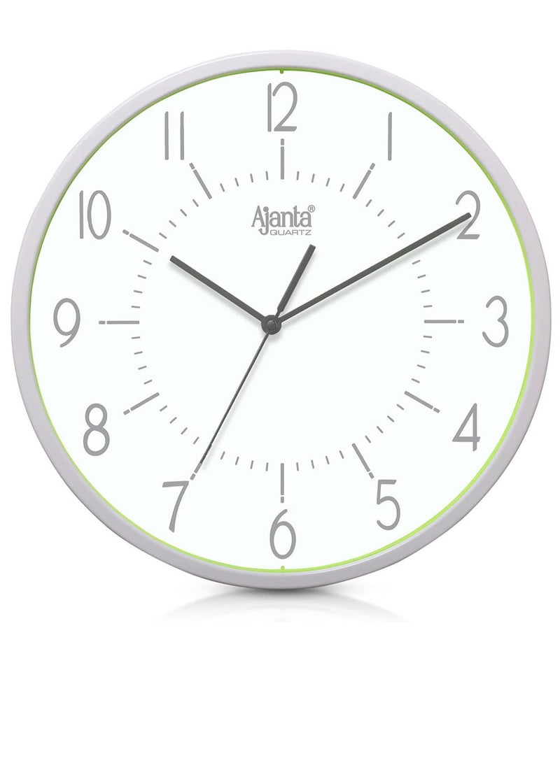 Real Silent Sweep Movement Designer Clock Wall Clock Green (Plastic, 118Wx118Lx16H Inches)