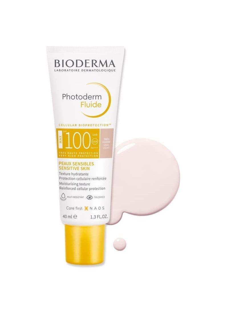 Photoderm Fluide Max Spf100 Very Light Tint Maximum Sensory Protection For Sensitive Skin 40ml