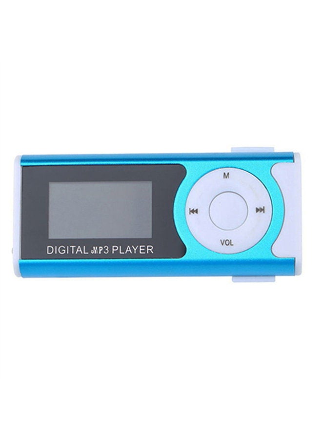 Portable Mini MP3 Music Player Metal MP3 Player with LCD Screen LED Light Support TF Memory Card MP3/WMA Audio Format Blue