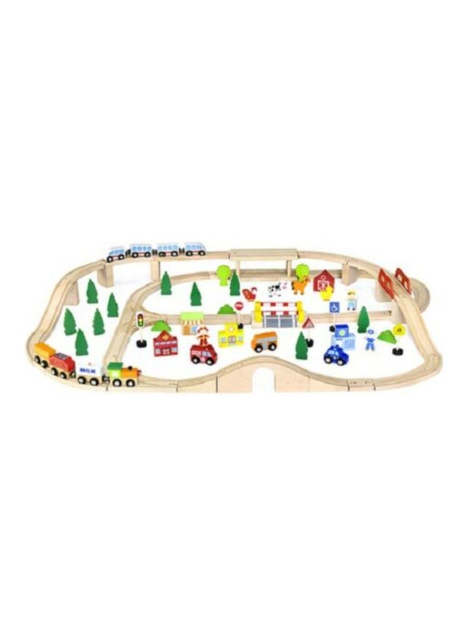 90-Piece Wooden Train Set