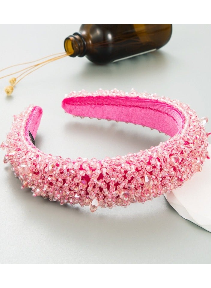 Headband Monalisa For Women's and  Girls Hot Pink Stones Hand Made