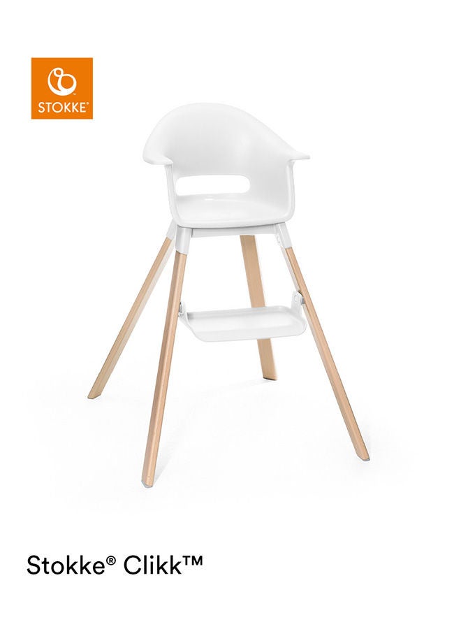 Clikk High Chairall - In - One Baby High Chair With Tray + Harnesslight, Durable And Travel Friendlyergonomic And Adjustable Featuresbest For 6 - 36 Months Or Up To 15Kg/33Lbswhite