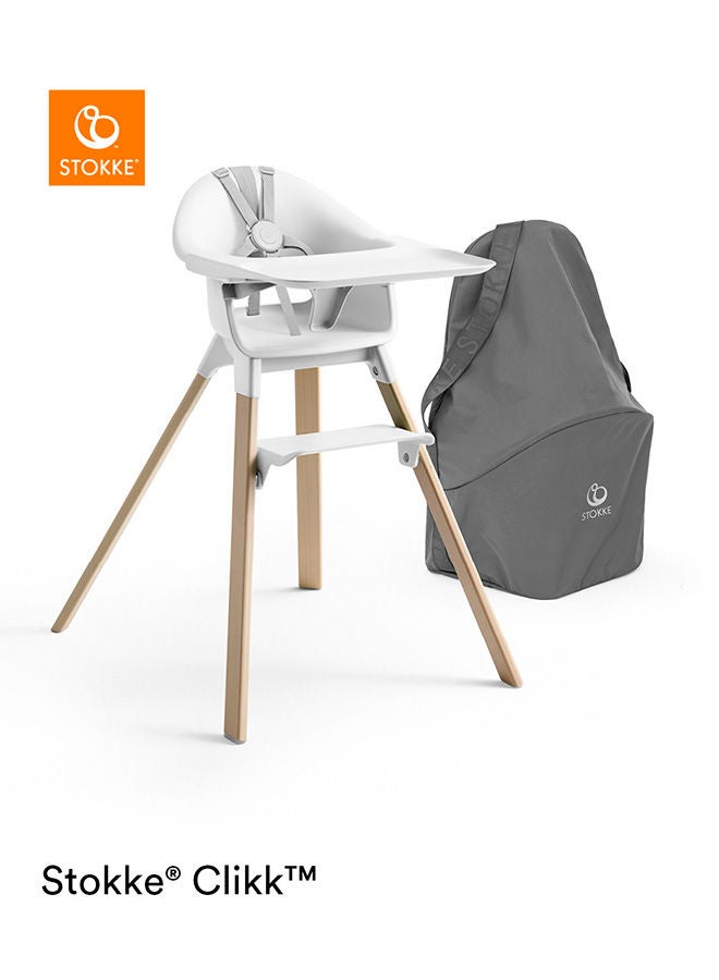 Clikk High Chairall - In - One Baby High Chair With Tray + Harnesslight, Durable And Travel Friendlyergonomic And Adjustable Featuresbest For 6 - 36 Months Or Up To 15Kg/33Lbswhite