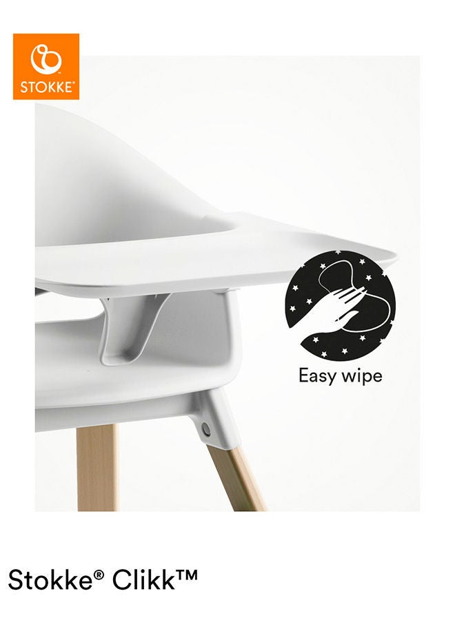 Clikk High Chairall - In - One Baby High Chair With Tray + Harnesslight, Durable And Travel Friendlyergonomic And Adjustable Featuresbest For 6 - 36 Months Or Up To 15Kg/33Lbswhite