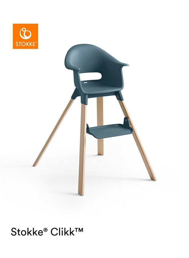 Clikk High Chairall - In - One Baby High Chair With Tray + Harnesslight, Durable And Travel Friendlyergonomic And Adjustable Featuresbest For 6 - 36 Months Or Up To 15Kg/33Lbsfjord Blue