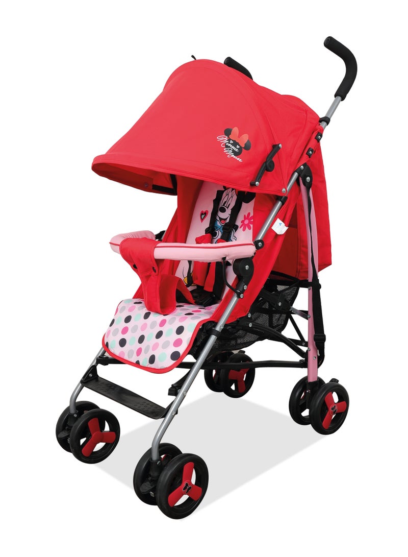 Minnie Mouse Lightweight Adventure Stroller With Storage Cabin, 0 - 36 months, Compact Design Shoulder Strap, Adjustable Reclining Seat And More