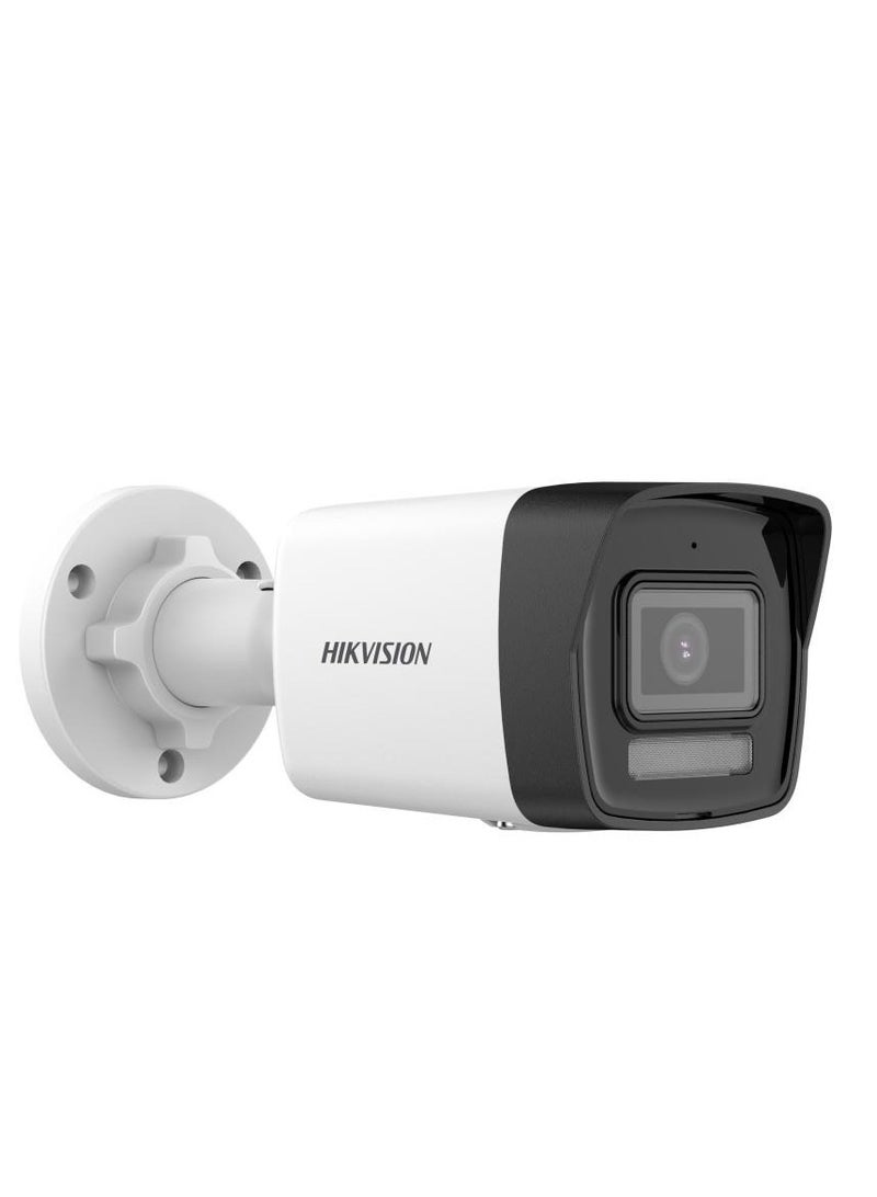 2 MP Smart Hybrid Light Fixed Bullet Network Camera, 2.8 mm Lens, H.265+ Compression, Up to 30m IR Light Range, Built-in Mic, IP67 Water & Dust Resistant, White | DS-2CD1023G2-LIU