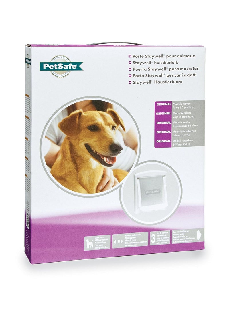 Original 2 Way Pet Door White Medium