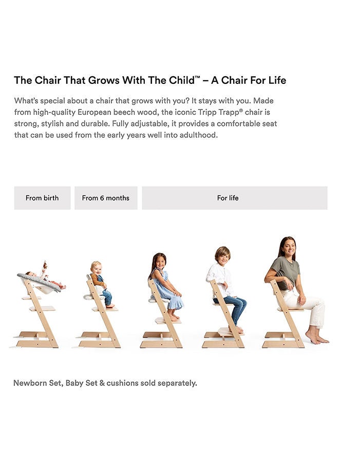 Tripp Trapp Chair Adjustable, Convertible Baby High Chair For Toddlers , Children And Adults Convenient, Comfortable And Ergonomic Classic Design Storm Grey