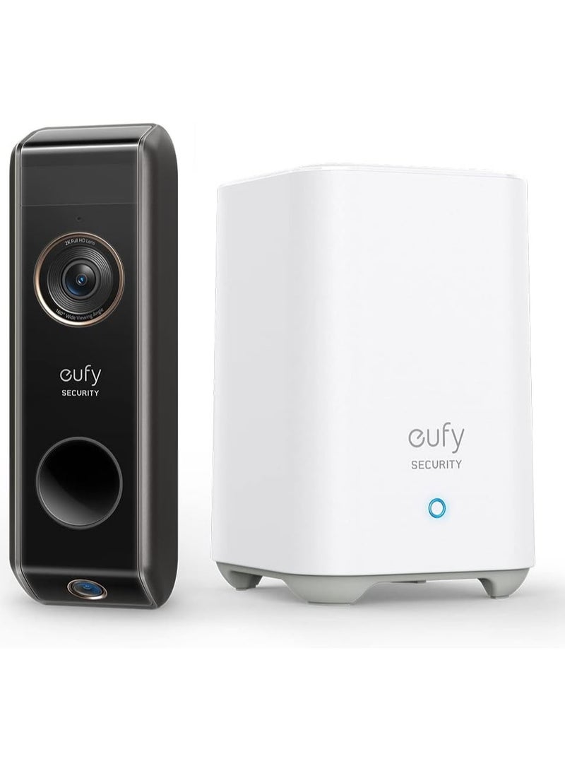 eufy Security Video Doorbell Dual Camera (Battery-Powered) with Homebase, Dual Motion Detection, Package Detection, 2K HD, No Monthly Fee, 16GB Local Storage