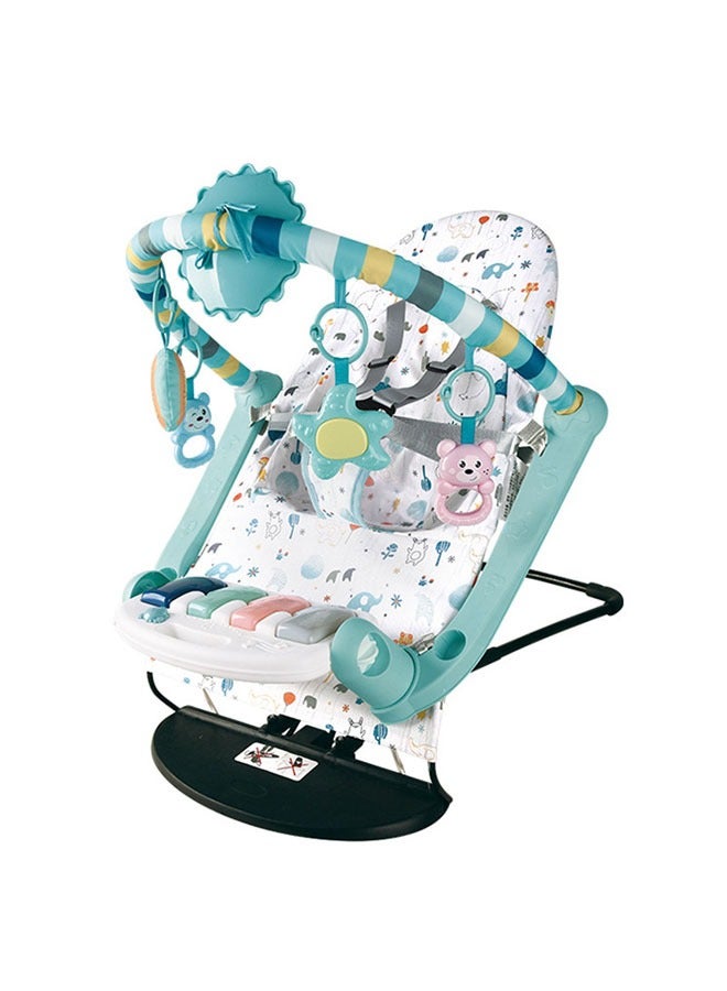 Baby rocking chair with pedal piano and hanging toy