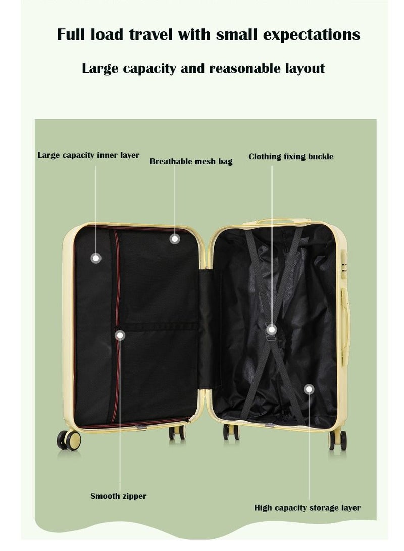 Lce-Cream Luggage, Trolley Bags High-Color Boarding Box Mute Universal Wheel Sturdy Travel Password Box（Pink）