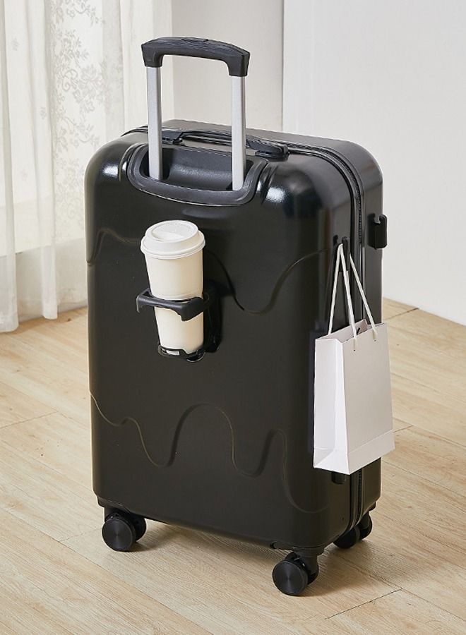 Lce-Cream Luggage, Trolley Bags High-Color Boarding Box Mute Universal Wheel Sturdy Travel Password Box（Black）