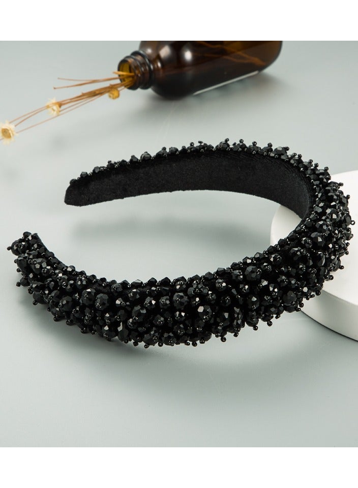 Headband Monalisa For Women's and  Girls Black Stones Hand Made