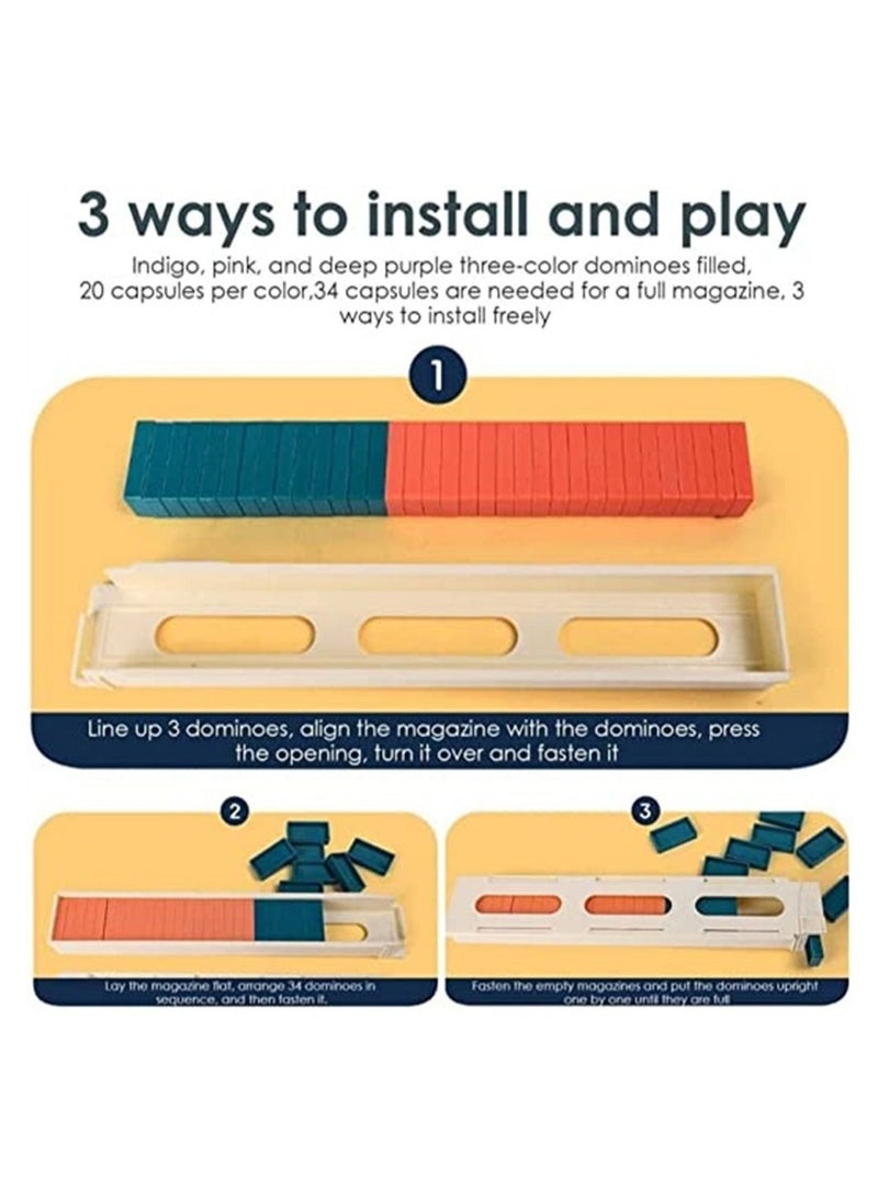 Blocks Set, Domino Train Toy Kids with 60 Colorful and Simulated Sound, Automatic Laying Brick Dominoes Game Educational DIY Gift