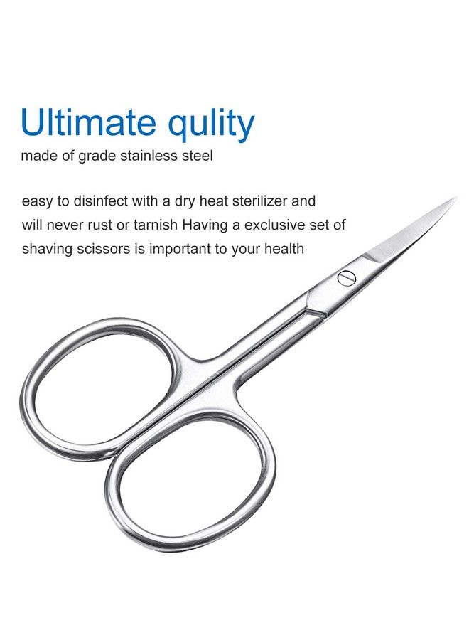 3 Pieces Cuticle Curved Scissors Manicure Scissors Stainless Steel Facial Hair Grooming Scissors Multipurpose Curved Craft Scissors Cuticle Scissors For Nail Eyebrow Eyelash Dry Skin Curved Blade