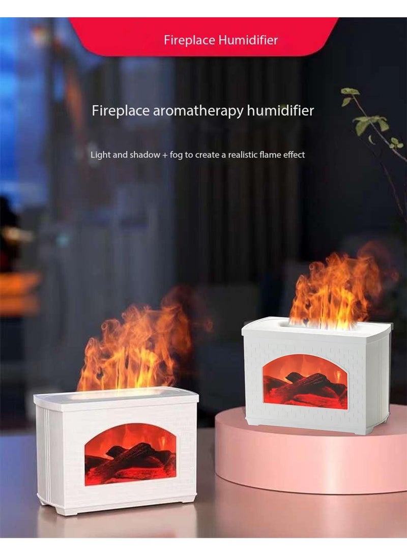 Flame Oil Diffuser with Fireplace Decoration Ultrasonic Humidifier 270ml Automatic Cool Mist