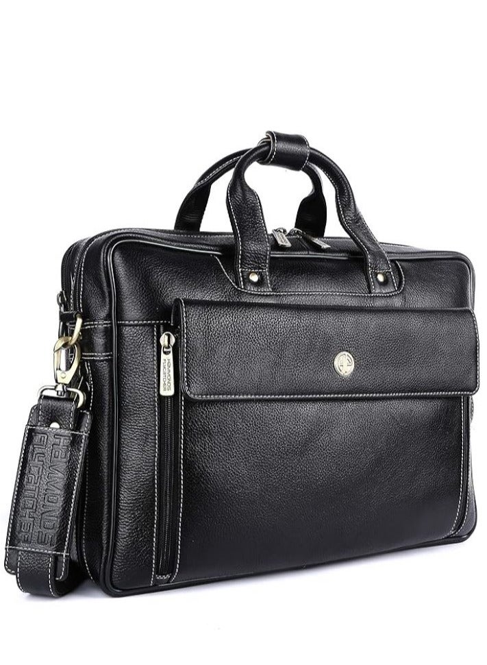 Original Bombay Leather 15.6 inch Expandable Laptop Messenger Bag Black