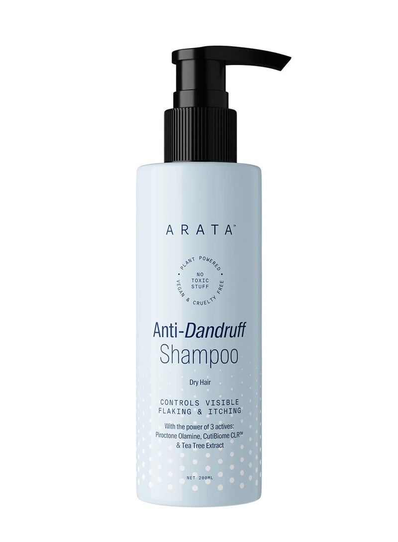 Arata Anti Dandruff Shampoo 200 ML For Dry Hair With Tea Tree Oil CutiBiome CLR Neem Treats Dandruff Effectively Gently Cleanses Removes Flakiness