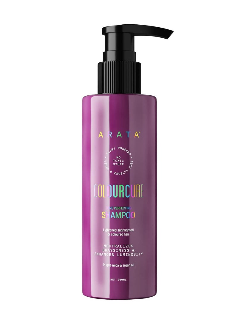 Arata Purple Shampoo For Bleached Hair Color Protection Shampoo Enhances Hair Colour And Neutralises Brassiness Sulphate Free 200ML