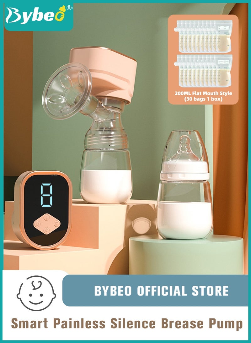 Electric Wearable Hands-Free Breast Pump With 30 PCS Breastmilk Storage Bags, Low Noise, Painless, LCD Display, 3 Modes And 9 Levels