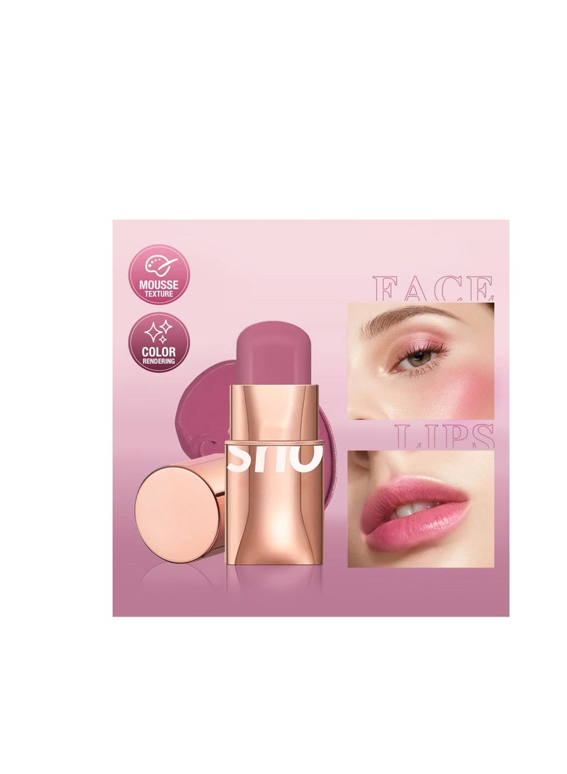 Cream Blush Stick, Long Wearing Waterproof Blush Face Stick, Matte Finish, Easy to Use on The Go, Blends Effortlessly (Pink)