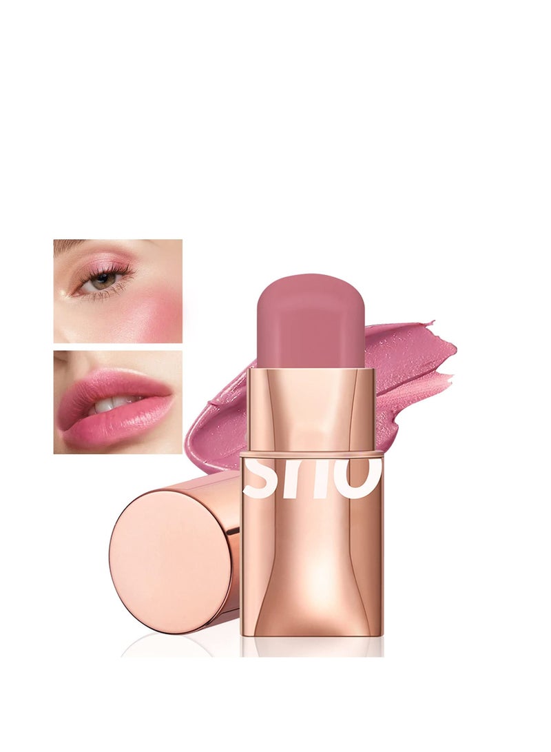 Cream Blush Stick, Long Wearing Waterproof Blush Face Stick, Matte Finish, Easy to Use on The Go, Blends Effortlessly (Pink)
