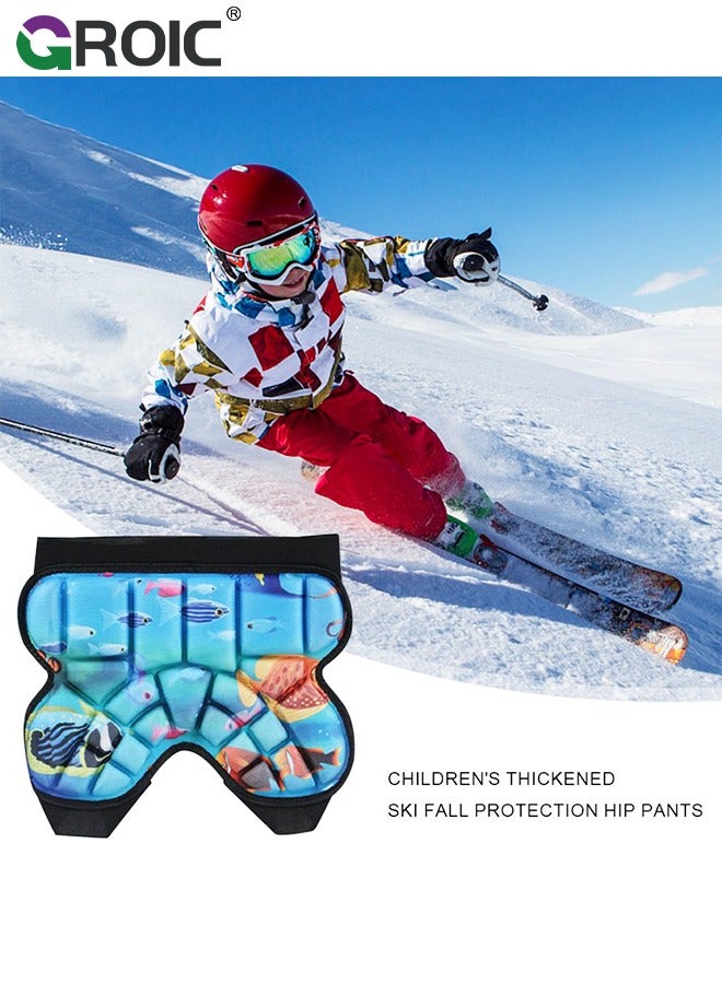 Kids Hips Protective Pads, Pads for Skating Cycling, 3D Protection for and Tailbone Lightweight, Anti Slip Snowboard Padded Pants, Hip Pads for Ice Skating Ski Skiing Skateboarding Cycling