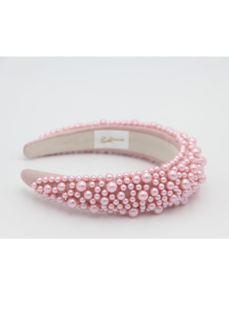 Headband Olivia For Women's and  Girls Pink Pearl