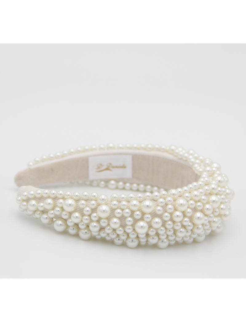 Headband Olivia For Women's and  Girls Off White Pearl
