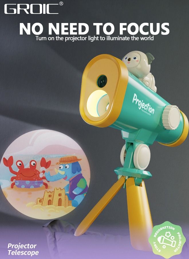 Little Experimenter Telescope for Kids, Children Telescope + Projector and 48 Space Images, Including Educational Activity Book, Great Educational and Space Toy for Kids