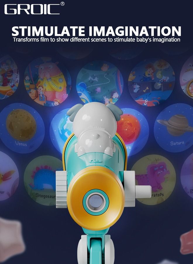 Little Experimenter Telescope for Kids, Children Telescope + Projector and 48 Space Images, Including Educational Activity Book, Great Educational and Space Toy for Kids