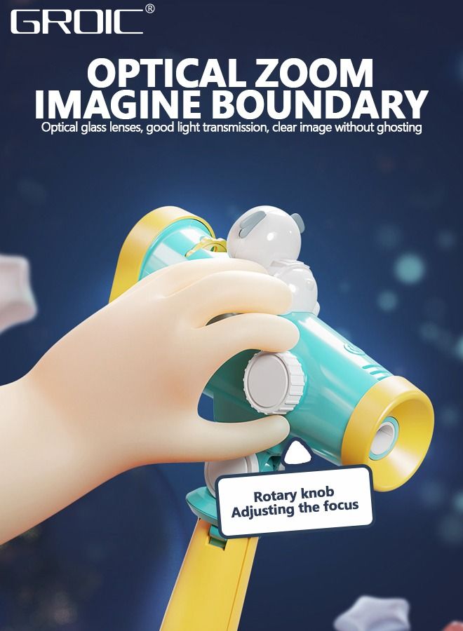 Little Experimenter Telescope for Kids, Children Telescope + Projector and 48 Space Images, Including Educational Activity Book, Great Educational and Space Toy for Kids