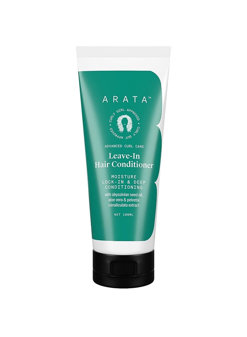 Arata Advanced Curl Care Leave In Conditioner 100 ML Moisturizes Deep Conditions For Soft Curls Abyssinian Seed Oil Aloe Vera