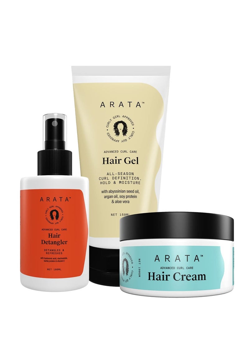 Arata Advanced Curl Set of Detangling Cream 100ml and Hair Gel 100ml