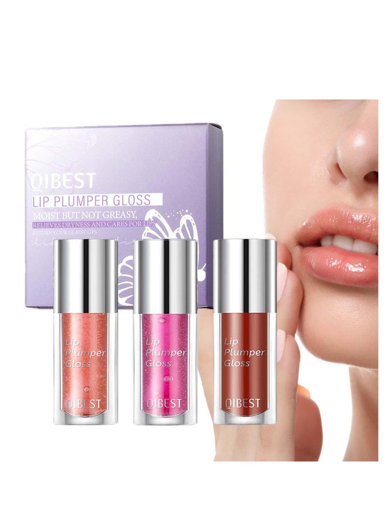 Hydrating Lip Oil Plumping Lip Tint Moisturizing Lip Gloss, Plump Lip Gloss Lip Care Transparent Toot Lip Oil Tinted, Glass Lip Glow Oil Fresh Texture, Long Lasting Nourishing Lip Glow