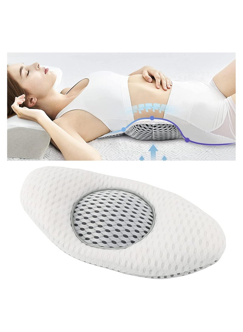 Lumbar Pillow for Sleeping, ELECDON Adjustable Height 3D Lower Back Support Pillow Waist, for Lower Back Pain Relief and Sciatic Nerve Pain, Pregnancy Pillows Waist Support, for Side Sleepers, white