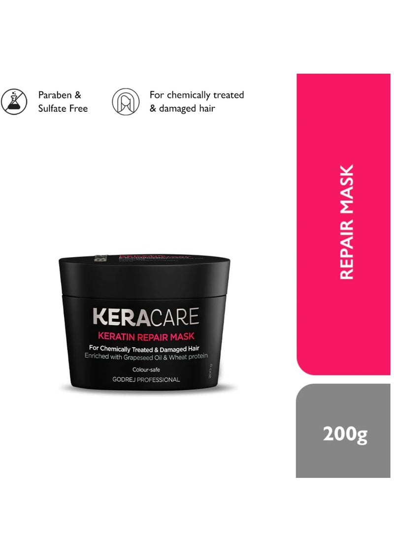 Godrej Professional Keracare Keratin Repair Shampoo 250ML And Repair Mask 200GM with Acai Oil 100ML