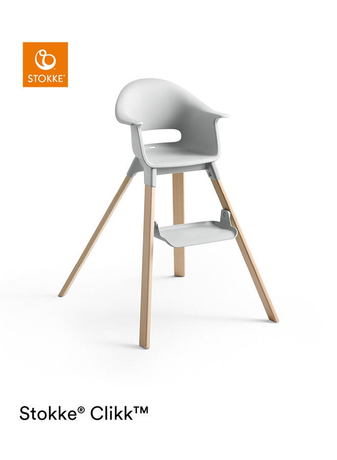 Clikk High Chairall - In - One Baby High Chair With Tray + Harnesslight, Durable And Travel Friendlyergonomic And Adjustable Featuresbest For 6 - 36 Months Or Up To 15Kg/33Lbscloud Grey
